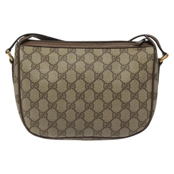 GUCCI GG Supreme Web Sherry Line Shoulder Bag PVC Beige Gold Red Auth ki5490 - Picture 3 of 16